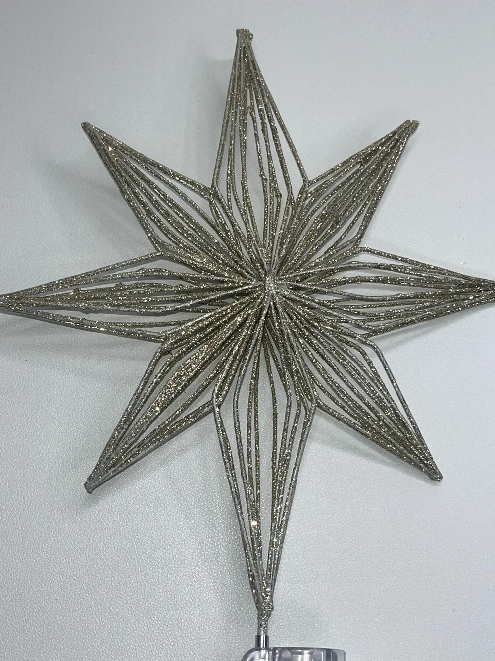 Glittered gold and silver Star Tree Topper - Silver
